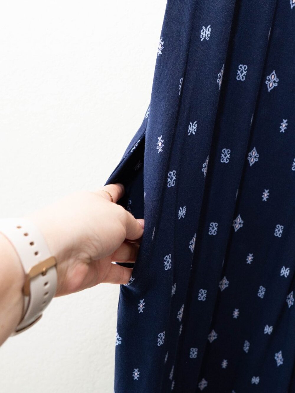 Eyeshadow Wide Leg Jumpsuit XL Blue Boho Print Strappy Back Pockets Flowy Summer - Picture 5 of 12
